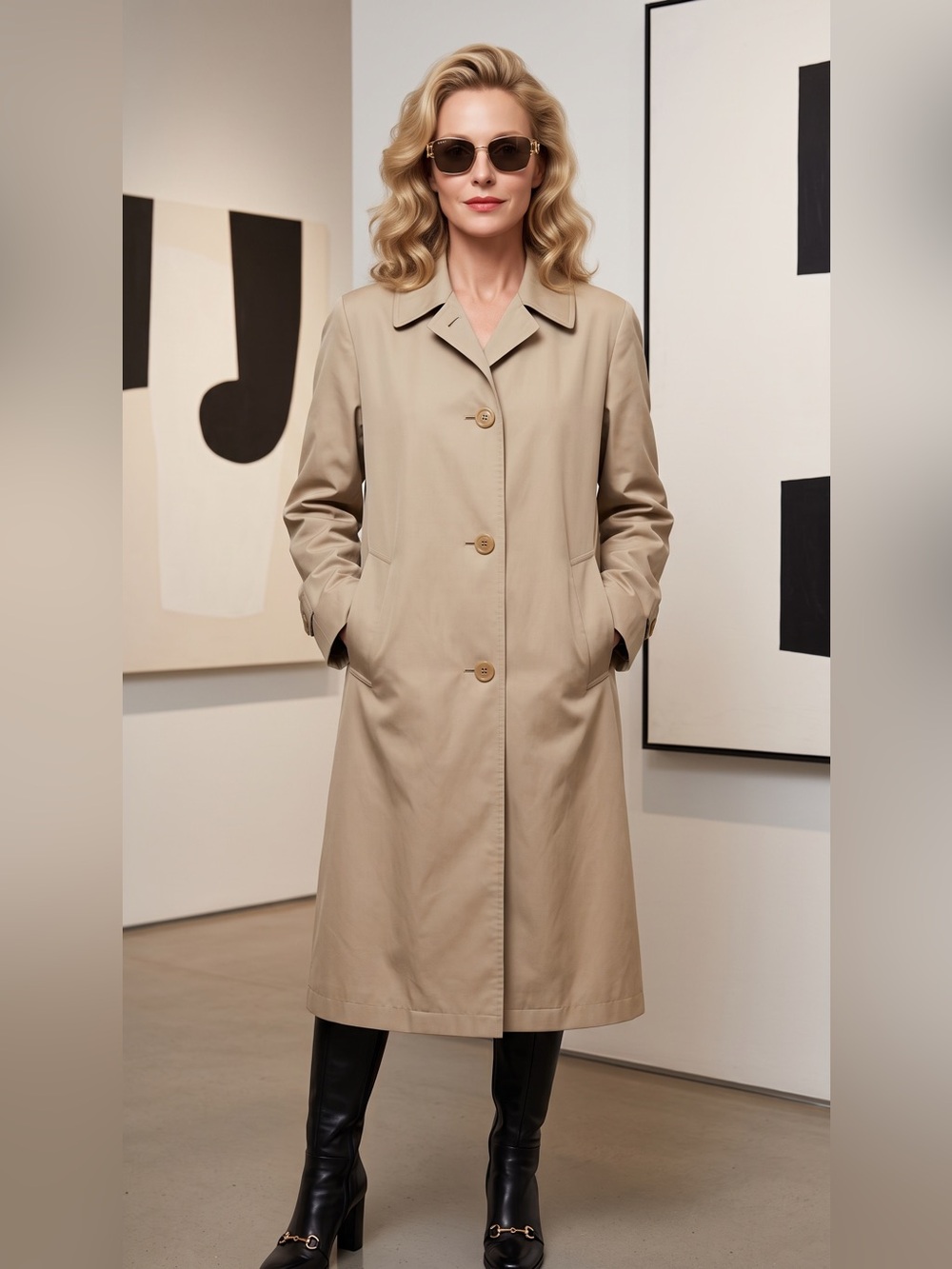 AQUASCUTUM London Beige Trench Coat Elegant Understated Luxury Mint Condition
